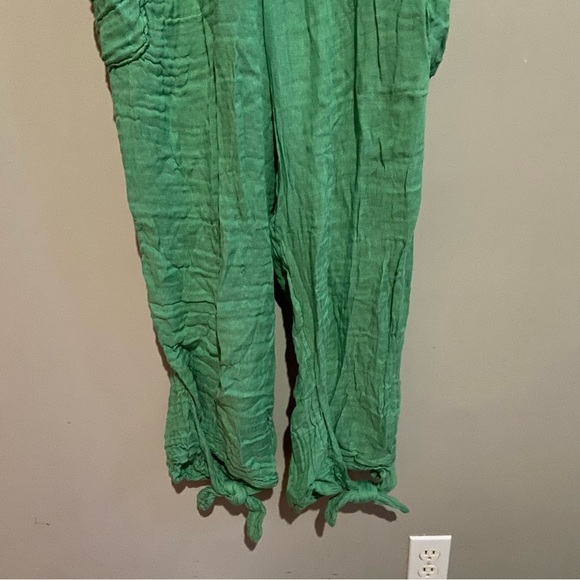 New! Free People free-est Knot It Up Low-back Jumpsuit in Green 28072 - Picture 12 of 13